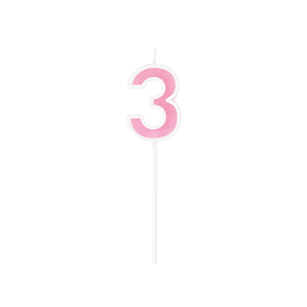 Velas Relieve Rosa Blister Nº3