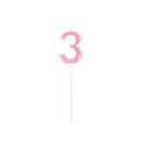 Velas Relieve Rosa Blister Nº3