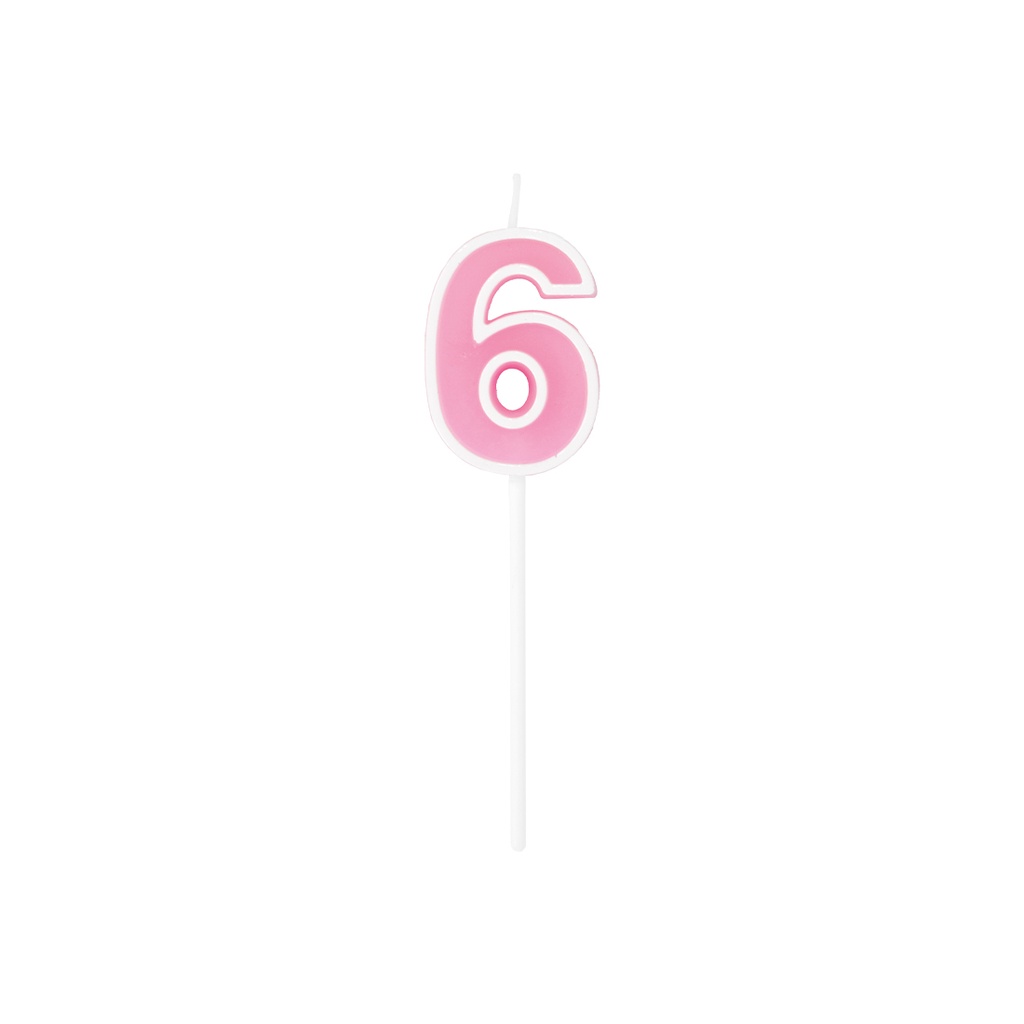 Velas Relieve Rosa Blister Nº6