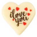 Placas Corazón Love Ø 30 mm. Chocolate Blanco
