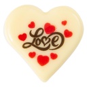 Placas Corazón Love Ø 30 mm. Chocolate Blanco