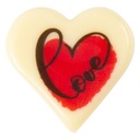 Placas Corazón Love Ø 30 mm. Chocolate Blanco
