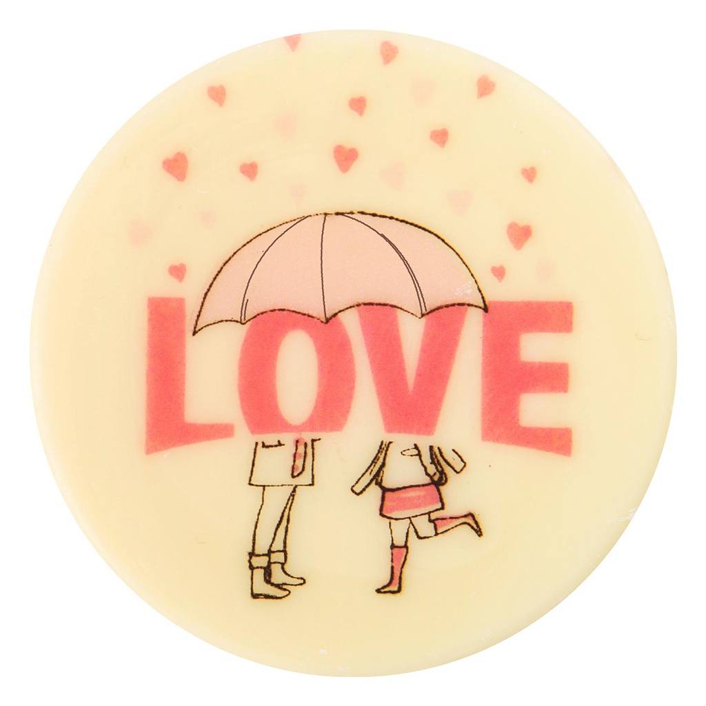 Placas Redondas pareja Love Ø 50 mm. Chocolate Blanco