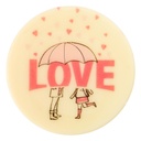 Placas Redondas pareja Love Ø 50 mm. Chocolate Blanco