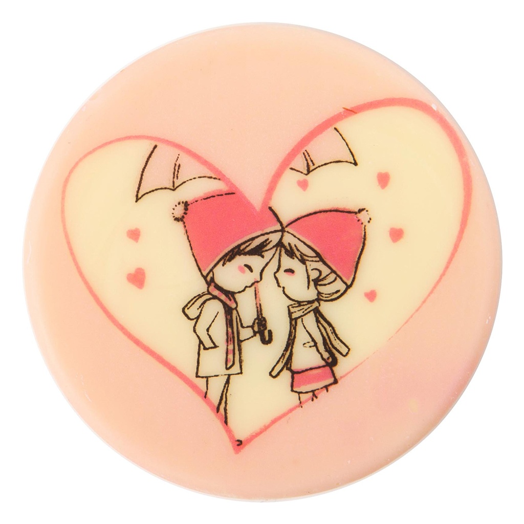 Placas Redondas pareja Love Ø 50 mm. Chocolate Blanco