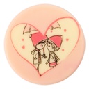 Placas Redondas pareja Love Ø 50 mm. Chocolate Blanco