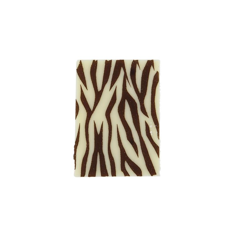Placa Cebra de Chocolate Blanco 35X25 mm. (315 u.)