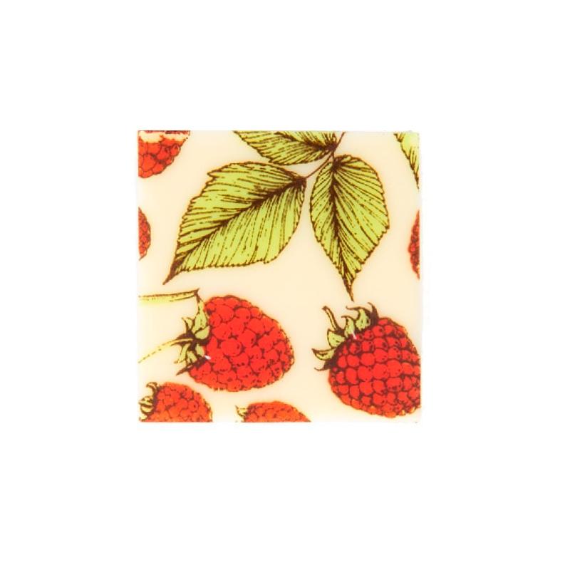 Placas Cuadradas Fresas 30 X 30 mm. Chocolate Blanco (220 u.)