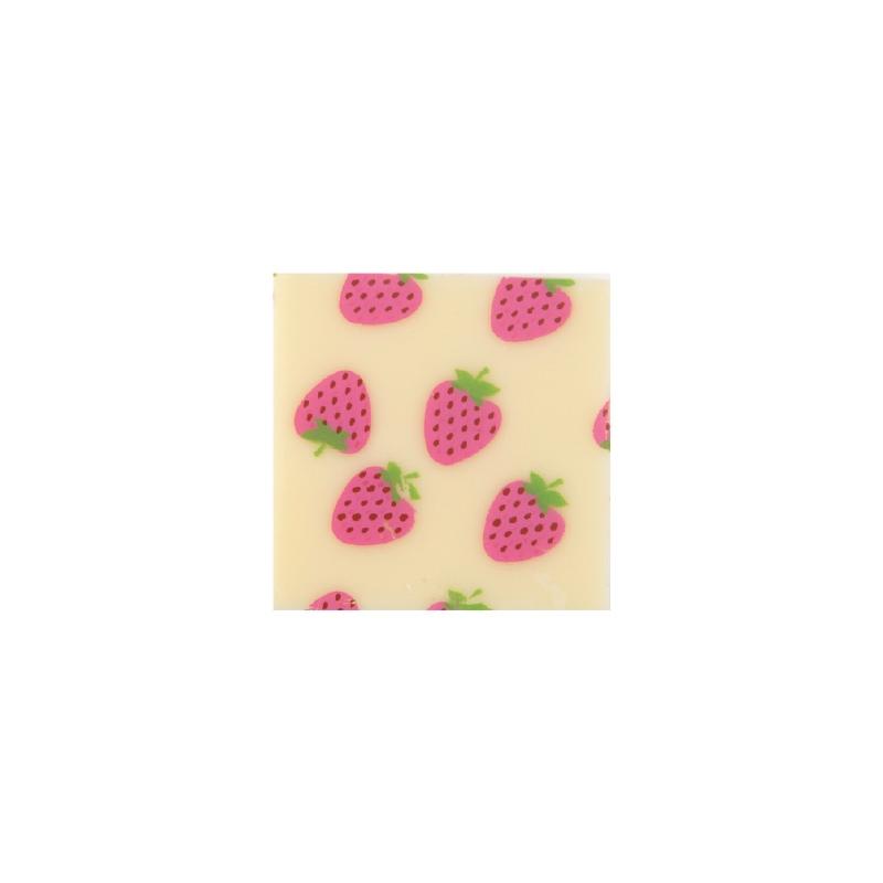 Placa Fresas Chocolate Blanco 30 X 30 mm. (220 u.)