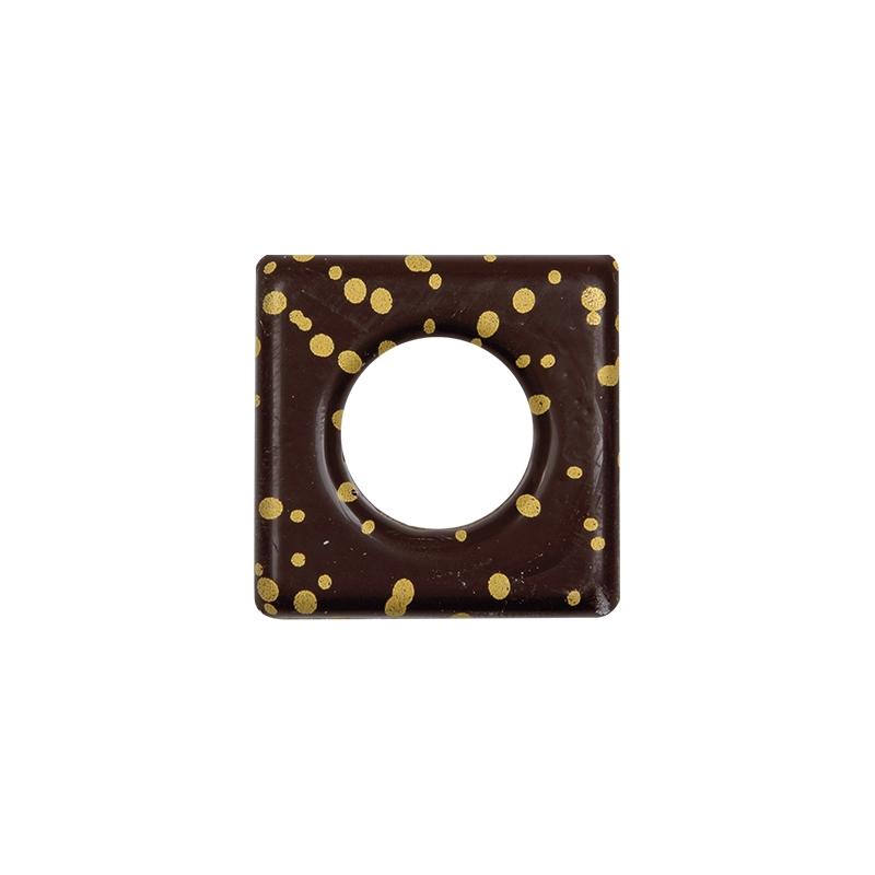 Cuadrados Círculo Centro Chocolate Negro 30 X 30 mm. 118 mm. (144 u.)