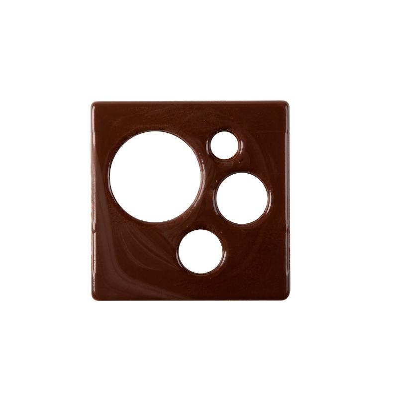 Placa Cuadrada con Agujeros 50 X 50 mm. Chocolate Negro (75 u.)