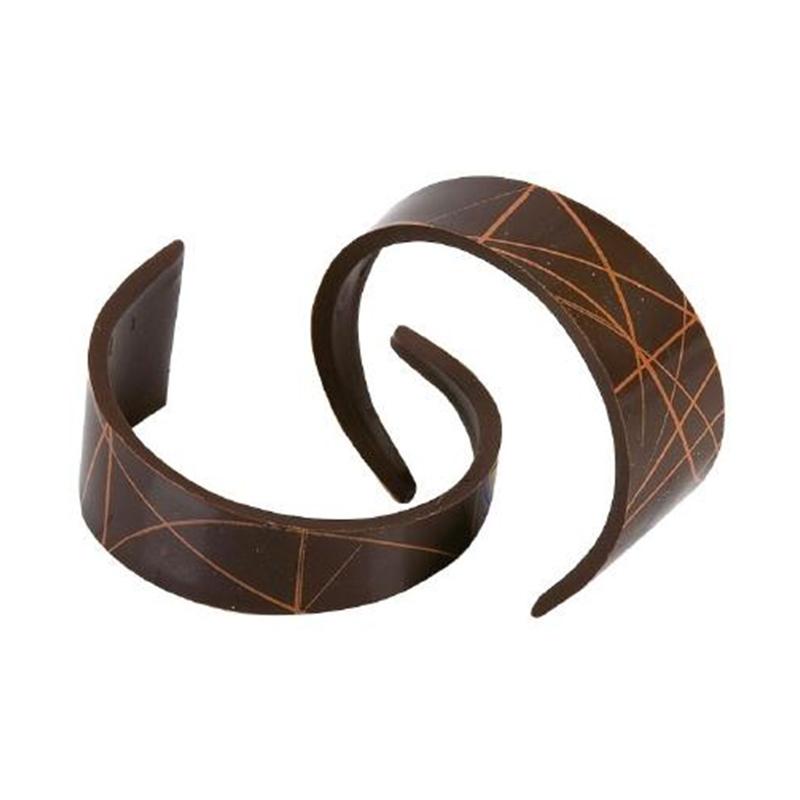 Rizo Líneas Chocolate Negro 40 mm. (72 u.)