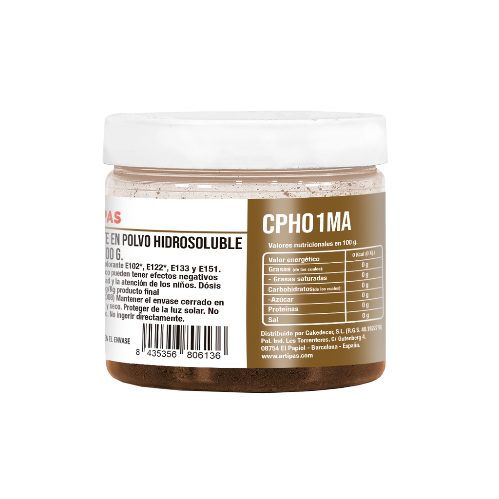 Colorante en Polvo Hidrosoluble Marrón (100 g)