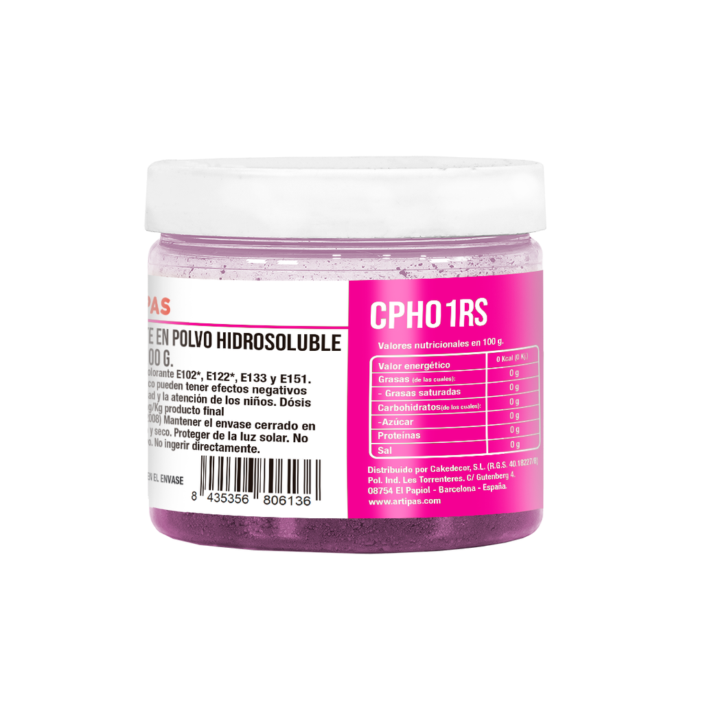 Colorante en Polvo Hidrosoluble Rosa (100 g)