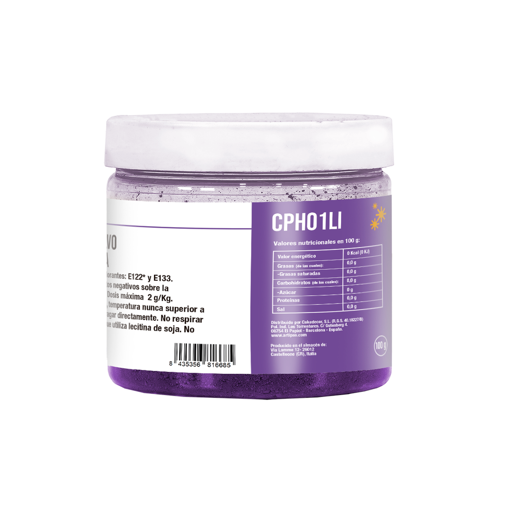 Colorante en Polvo Hidrosoluble Lila (100 g)