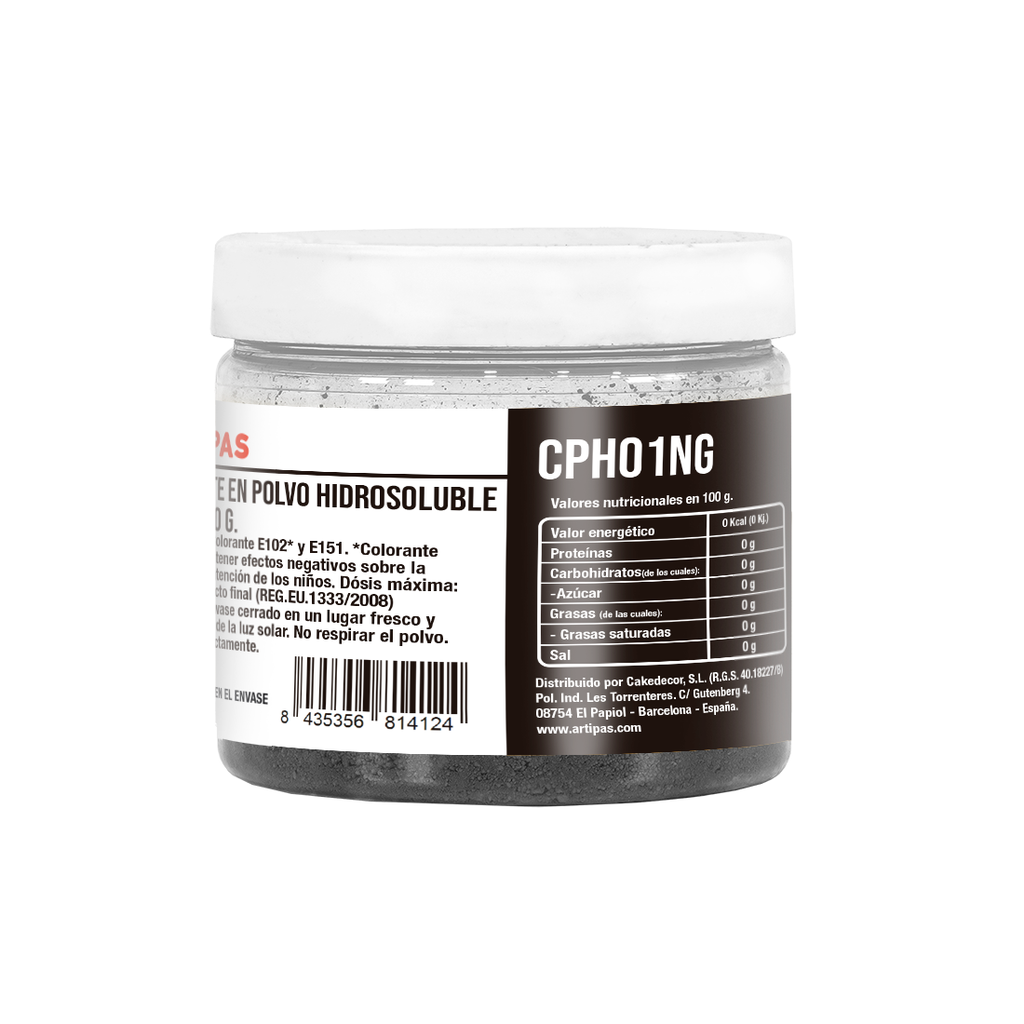 Colorante en Polvo Hidrosoluble Negro (100 g)