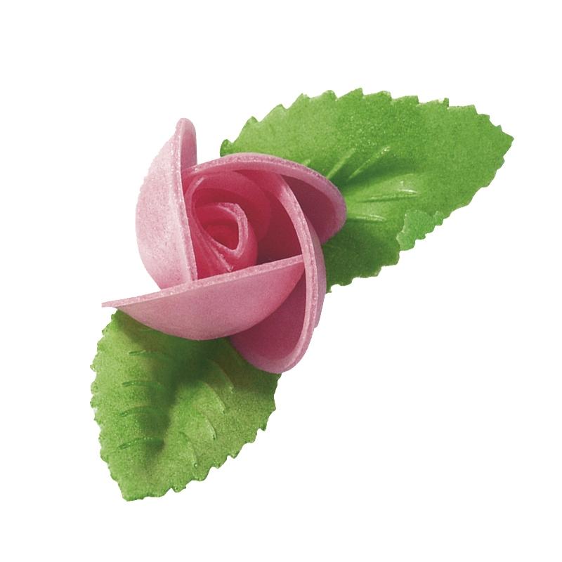 Rosa 2 Hojas Oblea Rosa Ø 65 mm.  (72 u.)