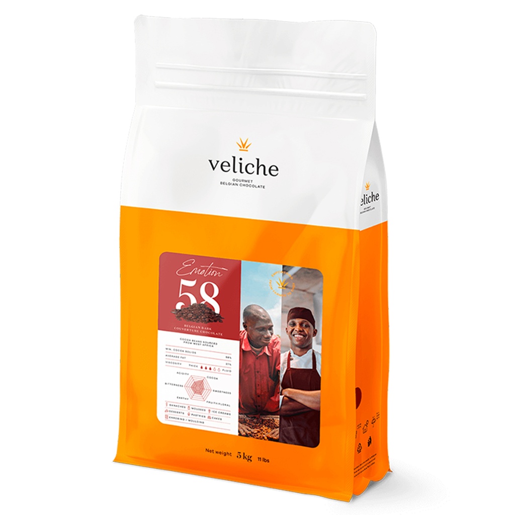 Emotion 58. Cobertura de Chocolate Negro 58%  (5 Kg)