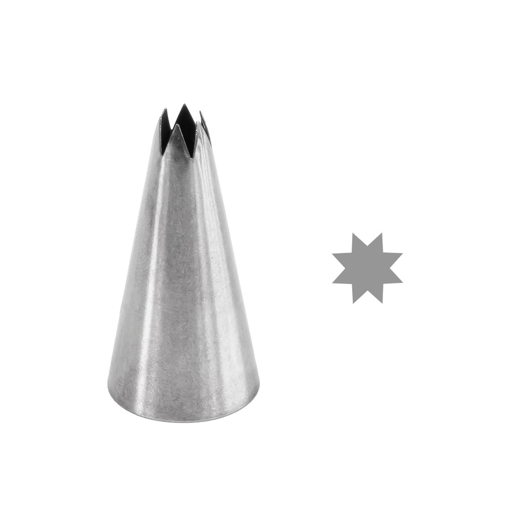 Boquilla Estrella Inoxidable Ø 5 mm. Alto 2,6 cm. (1 u.)