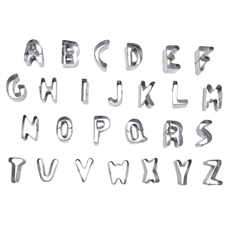 Set 26 Letras Moldes Inoxidable Abecedario  (1 Set)