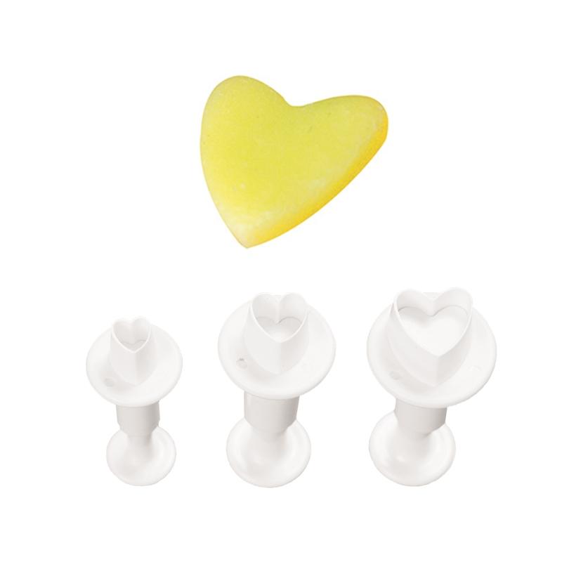 Set 3 Cortantes Corazón con Expulsor (1 Set)
