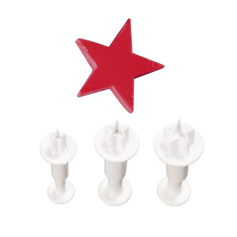 Set 3 Cortantes Estrella con Expulsor (1 Set)