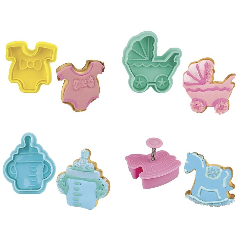 Set 4 Cortantes Bebé con Expulsor (1 Set)