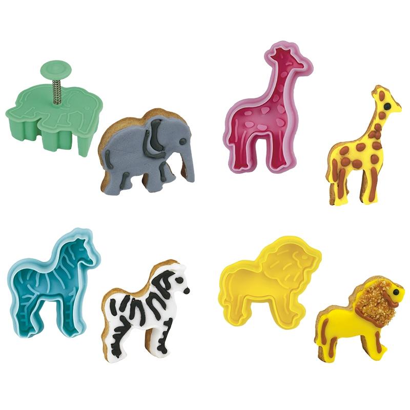 Set 4 Cortantes Animales con Expulsor (1 Set)