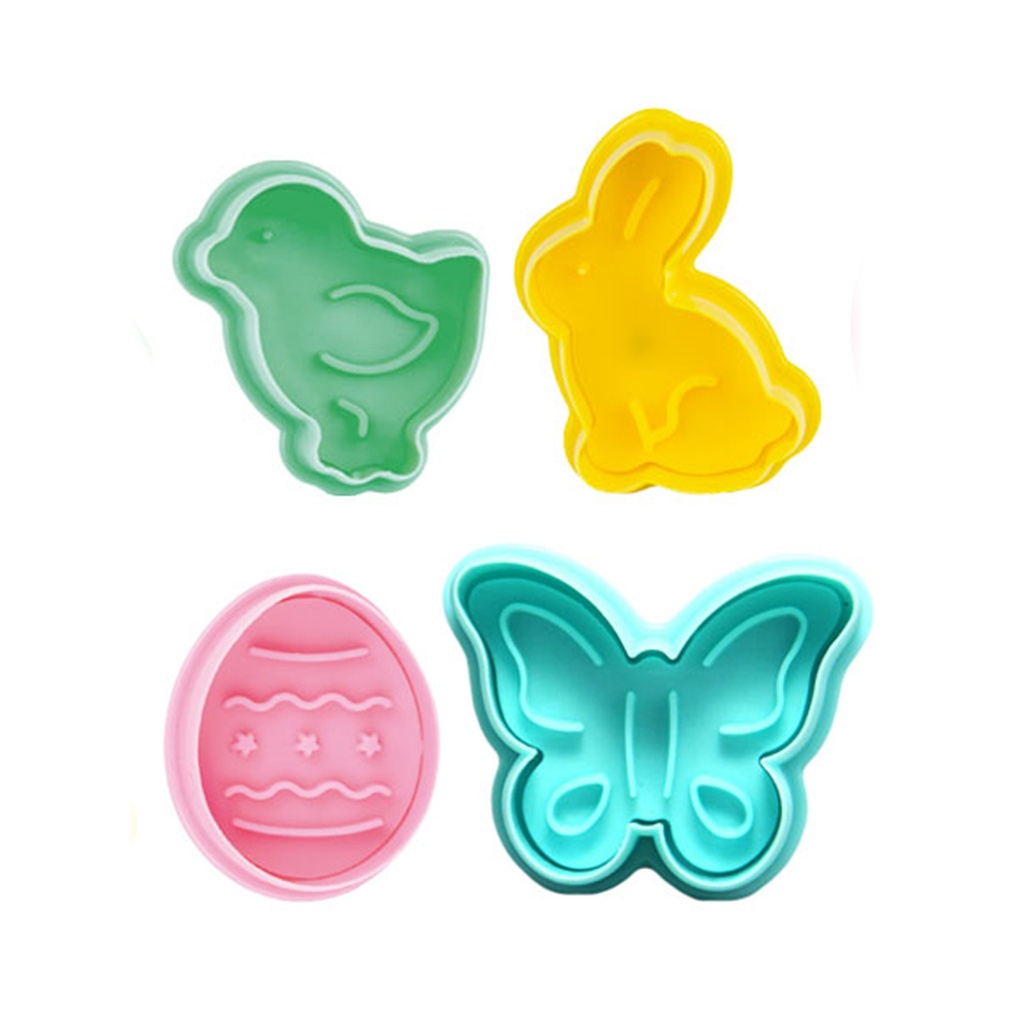 Set 4 Moldes Galletas de Pascua con Expulsor