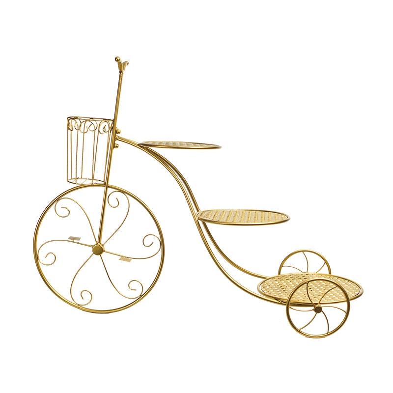 Soporte Bicicleta Metálico 3 Pisos Oro 