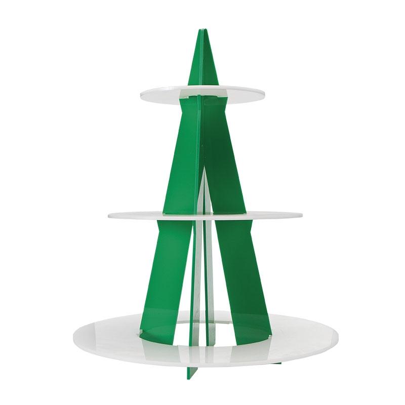 Soporte Piramide Verde 3 Pisos (1 u.)