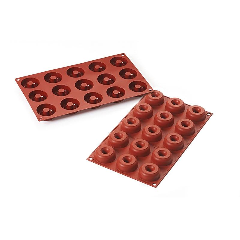 Molde de Silicona Mini Donuts Ø 45-15 mm. Alto 28 mm. 22 ml. 15 Pcs (1 u.)