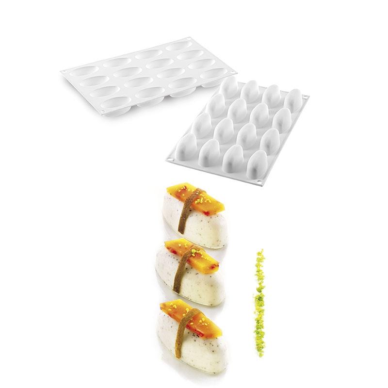 Molde de Silicona Sushi Nigiri 60X30X26 mm. 28 ml. 16 Pcs