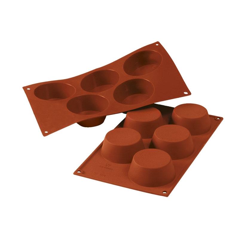 Molde de Silicona Muffin Ø 81 mm. Alto 32 mm. 135 ml. 5 Pcs