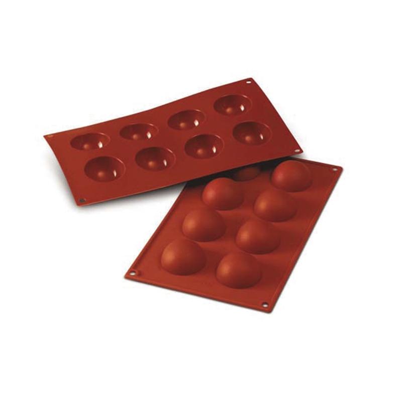 Molde de Silicona Medía Esfera Ø 50 mm. Alto 25 mm. 30 ml. 8 Pcs