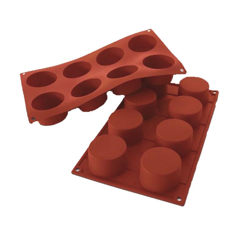 Placa de Silicona Cilindros Ø 6O mm. Alto 25 mm. 8 Moldes X 90 ml. (1 u.)