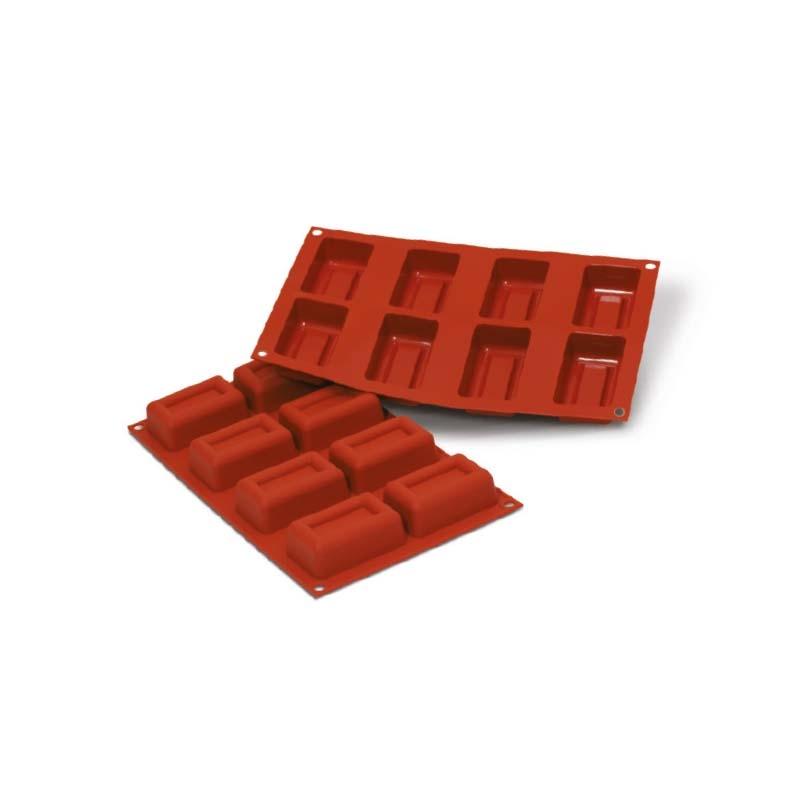 Molde de Silicona Big Lingotto Rectangular Savarin mm. 70 X 45 H 26 8 Pcs (1 u.)