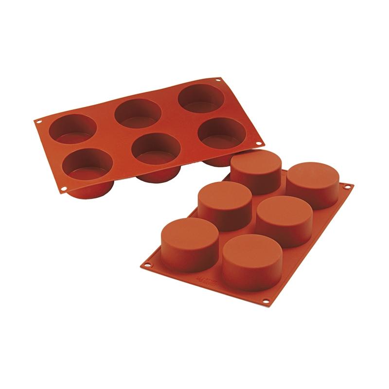 Molde de Silicona Cilindros Ø 70 mm. Alto 35 mm. 133 ml. 6 Pcs (1 u.)
