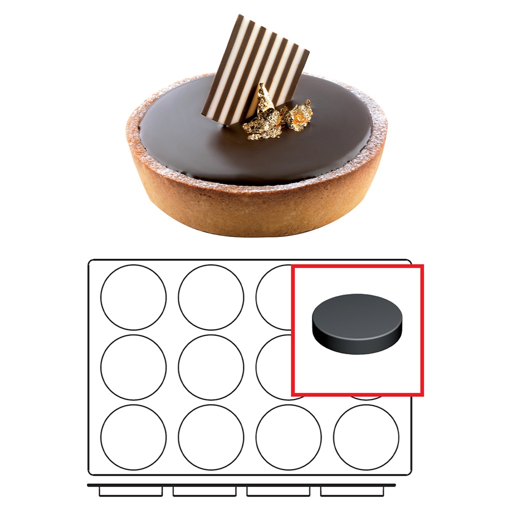 Molde de Silicona Disco Ø 120 mm. Alto 22 mm. 120 ml. 12 Pcs