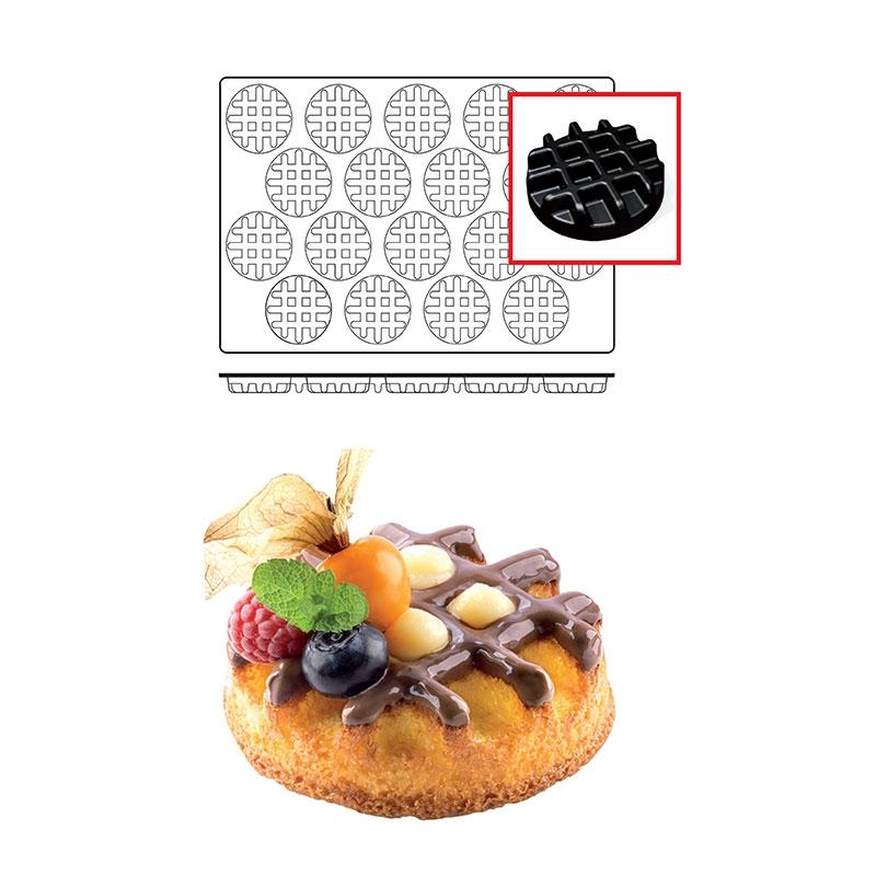Molde de Silicona Waffel 90 mm. Alto 24 mm. 107 ml. 18 Pcs (1 u.)