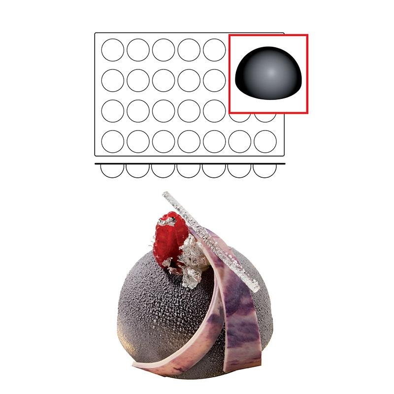 Molde de Silicona Medía Esfera Ø 70 mm. Alto 35 mm. 90 ml. 28 Pcs (1 u.)