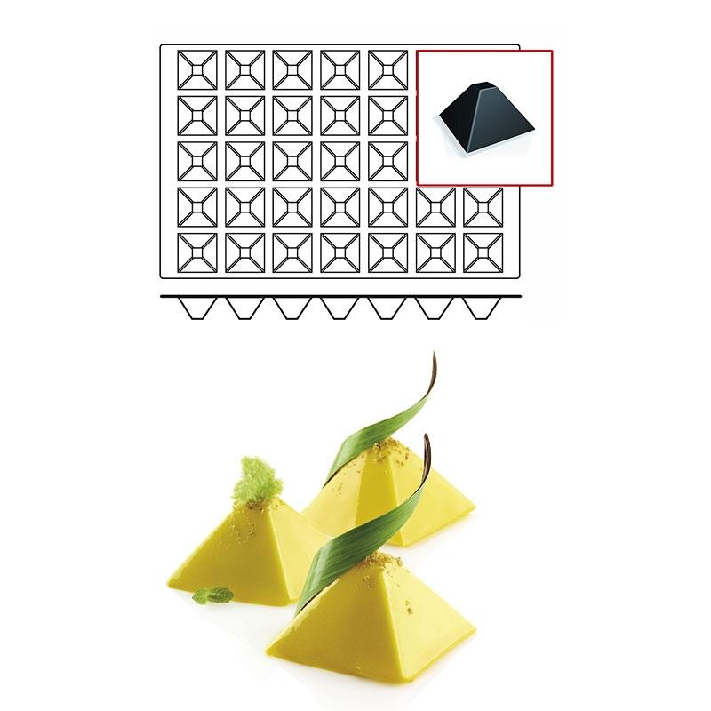 Placa de Silicona Piramides 6,5X6,5 cm. Alto 3,5 cm. 35 Moldes (1 u.)