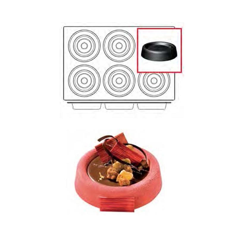 Molde de Silicona Tarta Ø 165,5 mm. Alto 39 mm. 613,5 ml. 6 Pcs