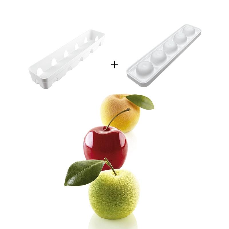 Molde de Silicona Manzana Ø 60 mm. Alto 55 mm. 115 ml. 5 Pcs