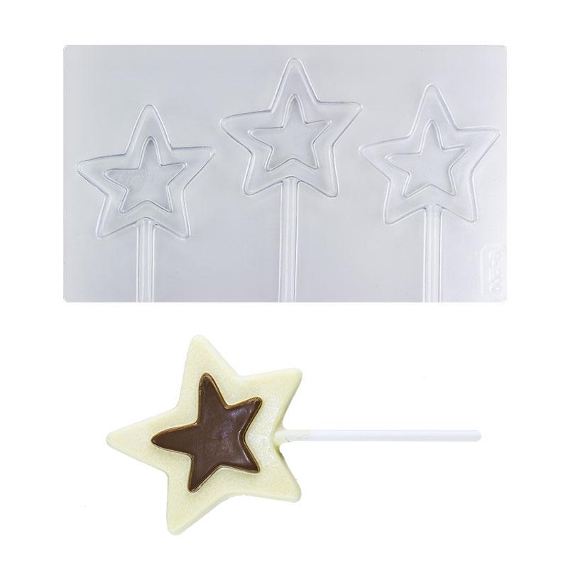 Molde de Plástico Piruletas Estrella 3 Moldes (1 u.)