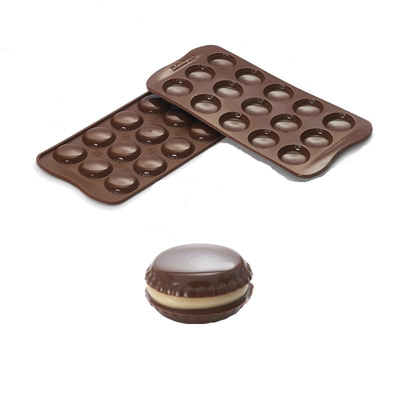 Molde de Silicona Bombónes Macarons 105X210 mm. 15 Pcs
