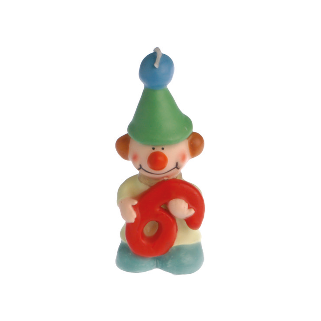 Vela de Cumpleaños Payaso Nº6 (1 u.)