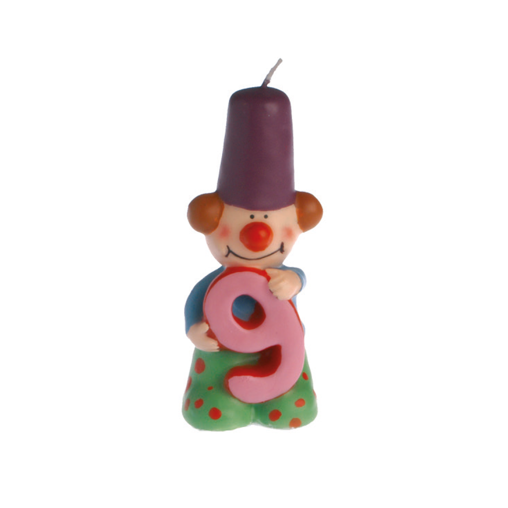 Vela de Cumpleaños Payaso Nº9 (1 u.)