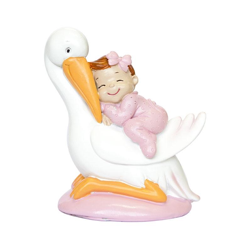Cigüeña Bebé Rosa 10 cm. (1 u.)