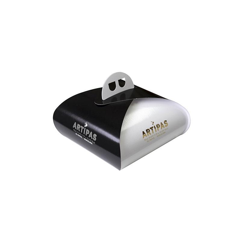 Cajas de Tarta Blanca-Negra 220X220 mm. Laminada (100 u.)
